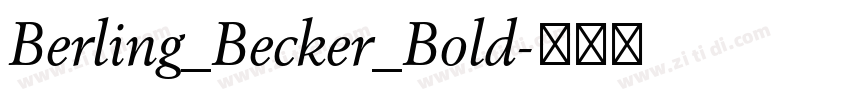 Berling_Becker_Bold字体转换